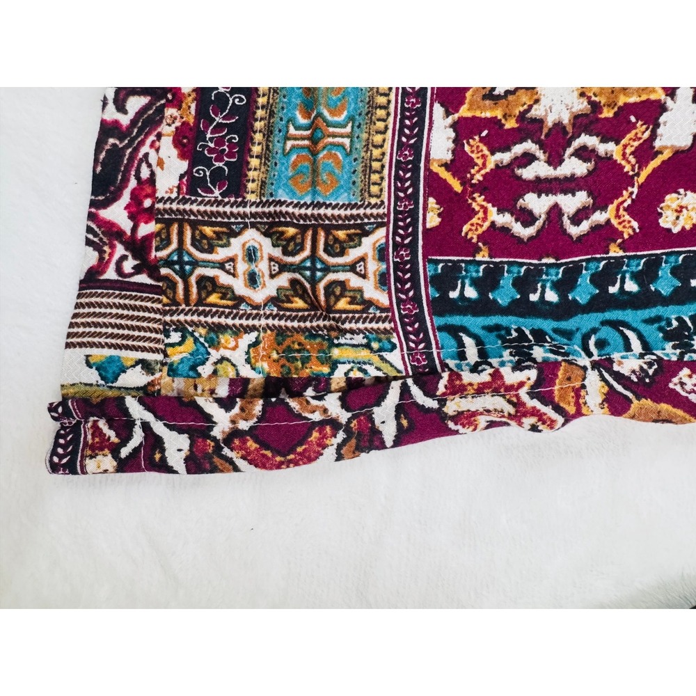 J. Jill Women's XS Patchwork Paisley Tunic Blouse Long Sleeve 100% Rayon BOHO - Picture 9 of 11
